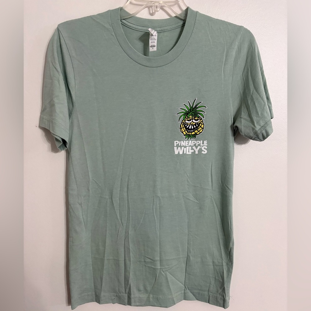 Bella Canvas Pineapple Willy’s  mint Green Short Sleeve Tee Size small NWOT